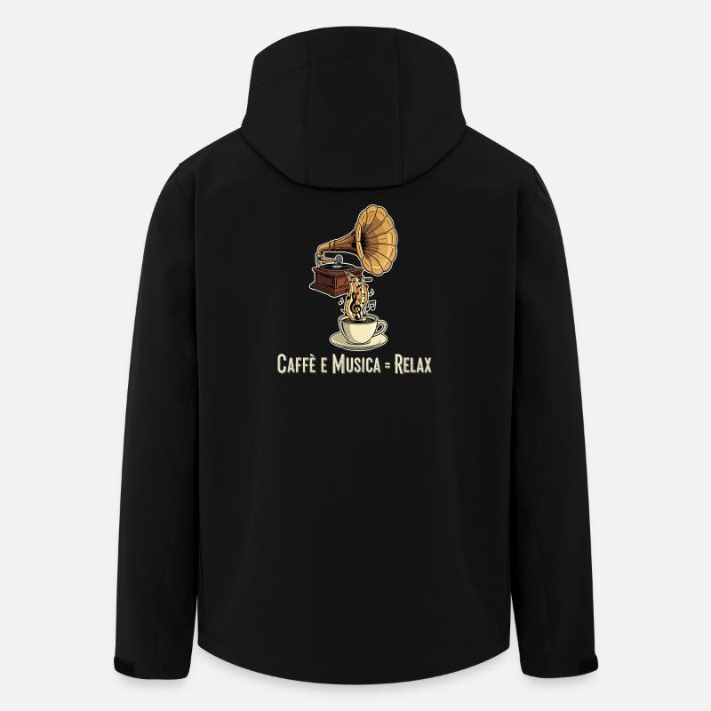 Caffè e Musica = Se détendre - Veste softshell homme en polyester recyclé Stanley/Stella - noir