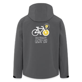 Creative bike with light bulb design - Men’s Recycled Softshell Jacket by Stanley/Stella - anthracite - Back - AI Model Male 185 light (185cm)