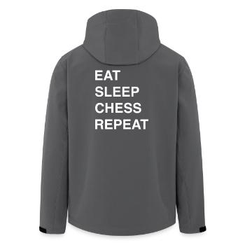 Chess ideas and chess sayings - Men’s Recycled Softshell Jacket by Stanley/Stella - anthracite - Back - AI Model Male 185 light (185cm)