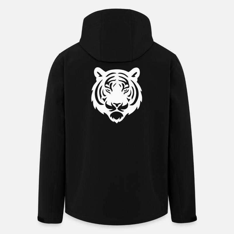 Tiger Head Silhouette - Men’s Recycled Softshell Jacket by Stanley/Stella - black