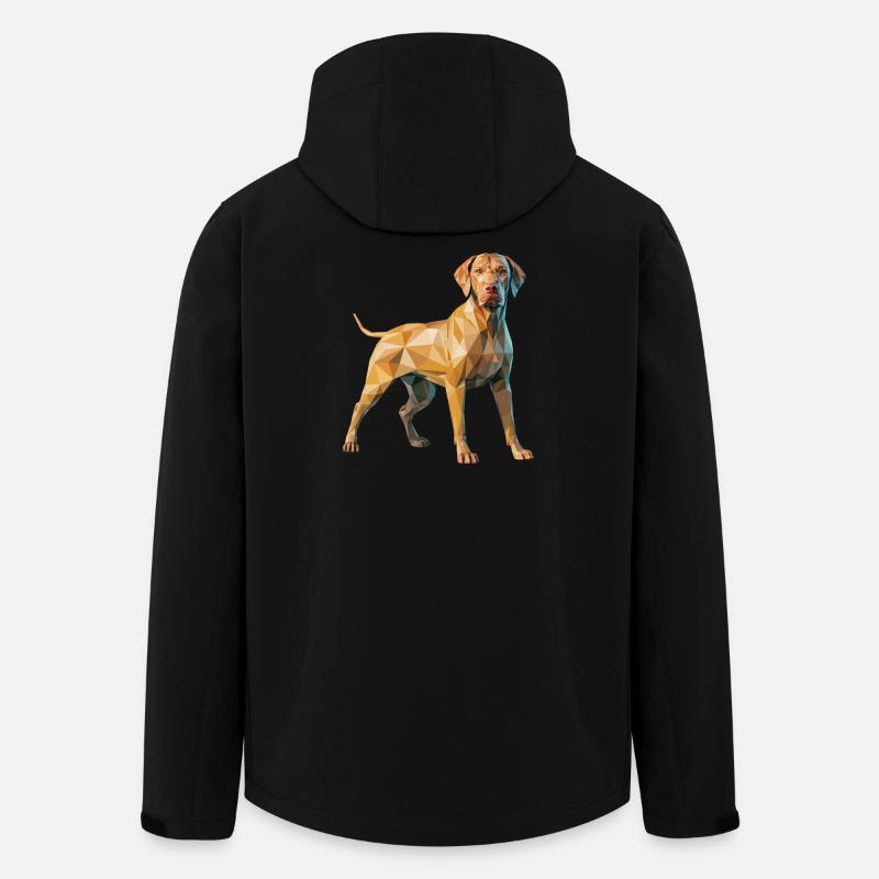 Brauner Hund - Cooles Low-Poly-Logo - Recycelte Männer Softshell-Jacke von Stanley/Stella - Schwarz