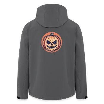 Bedrohlicher Halloween-Kürbis - Recycelte Männer Softshell-Jacke von Stanley/Stella - Schwarz - Hinten - AI Model Male 185 light (185cm)