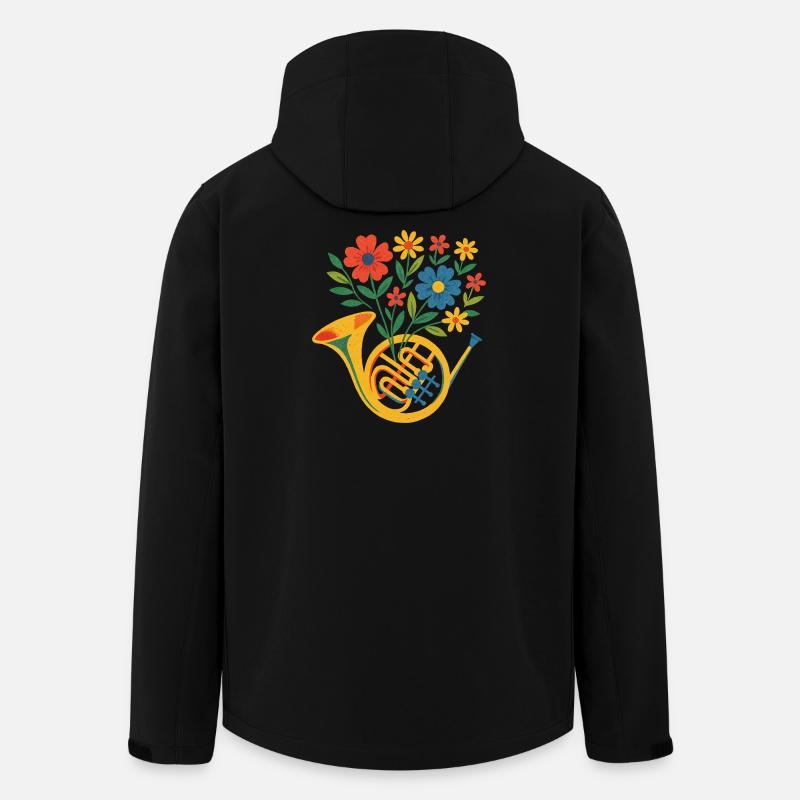 Blumen-Horn-Strauß - Recycelte Männer Softshell-Jacke von Stanley/Stella - Schwarz