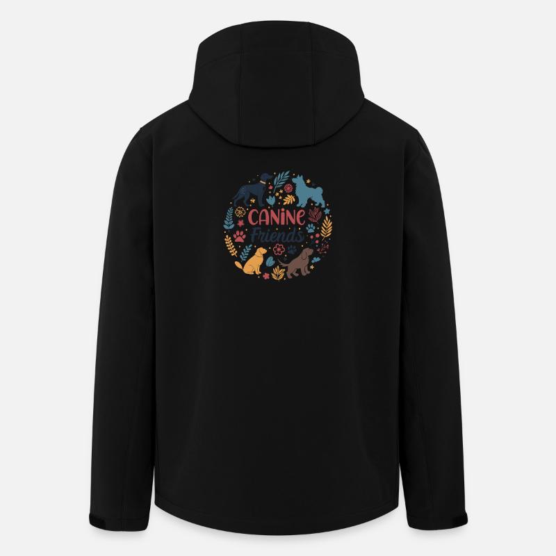 Blumige Hundefreunde im Kreis - Recycelte Männer Softshell-Jacke von Stanley/Stella - Schwarz