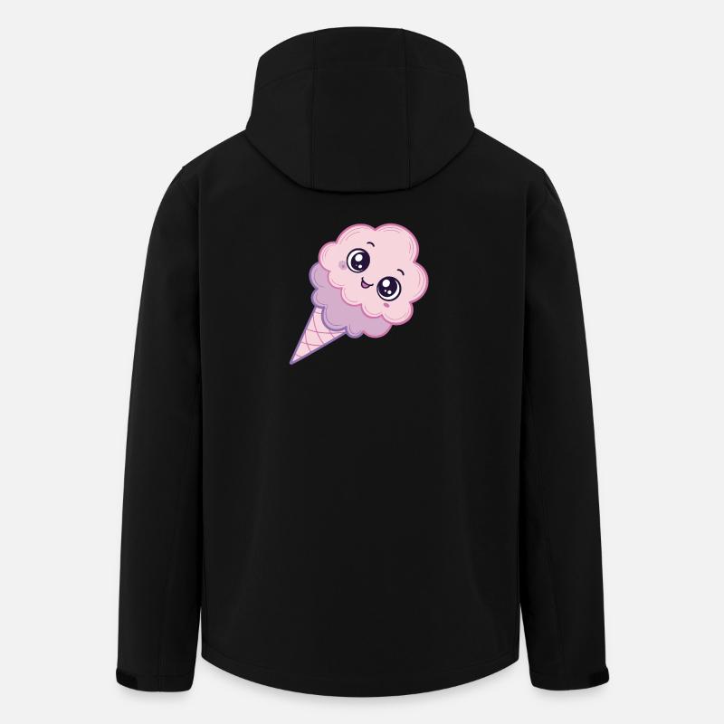 Kawaii Eiscreme Wolke Pink - Recycelte Männer Softshell-Jacke von Stanley/Stella - Schwarz