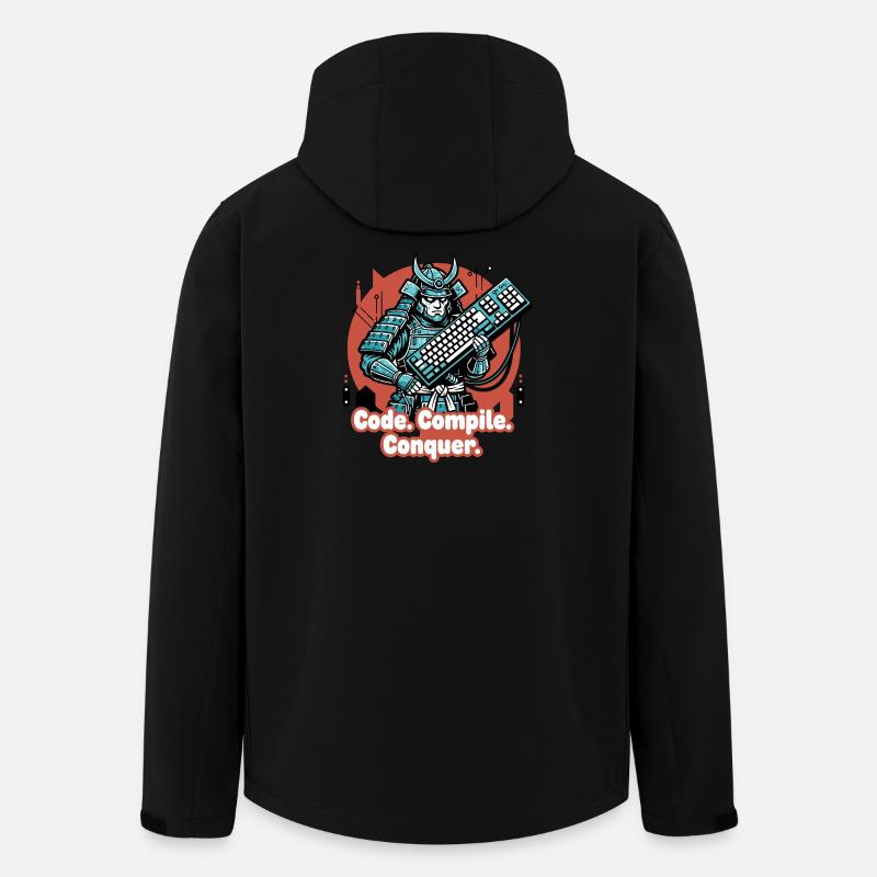 Code Battle Samurai with Keyboard - Men’s Recycled Softshell Jacket by Stanley/Stella - black