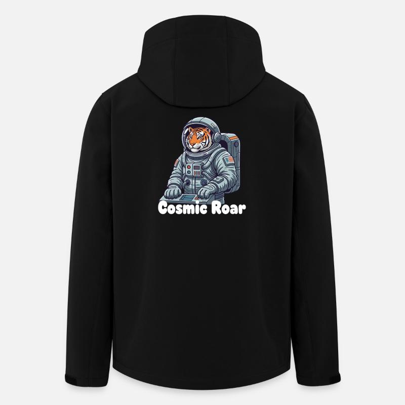 Tigre cosmique en combinaison spatiale - Veste softshell homme en polyester recyclé Stanley/Stella - noir