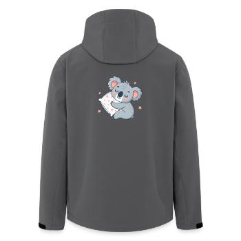 Kuscheliges Koala-Pastellstern-Kissen - Recycelte Männer Softshell-Jacke von Stanley/Stella - Schwarz - Hinten - AI Model Male 185 light (185cm)