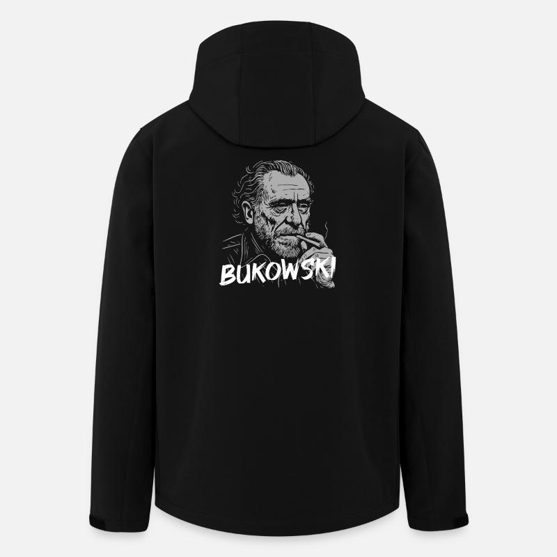Bukowski Portrait Cigarette Tee - Men’s Recycled Softshell Jacket by Stanley/Stella - black