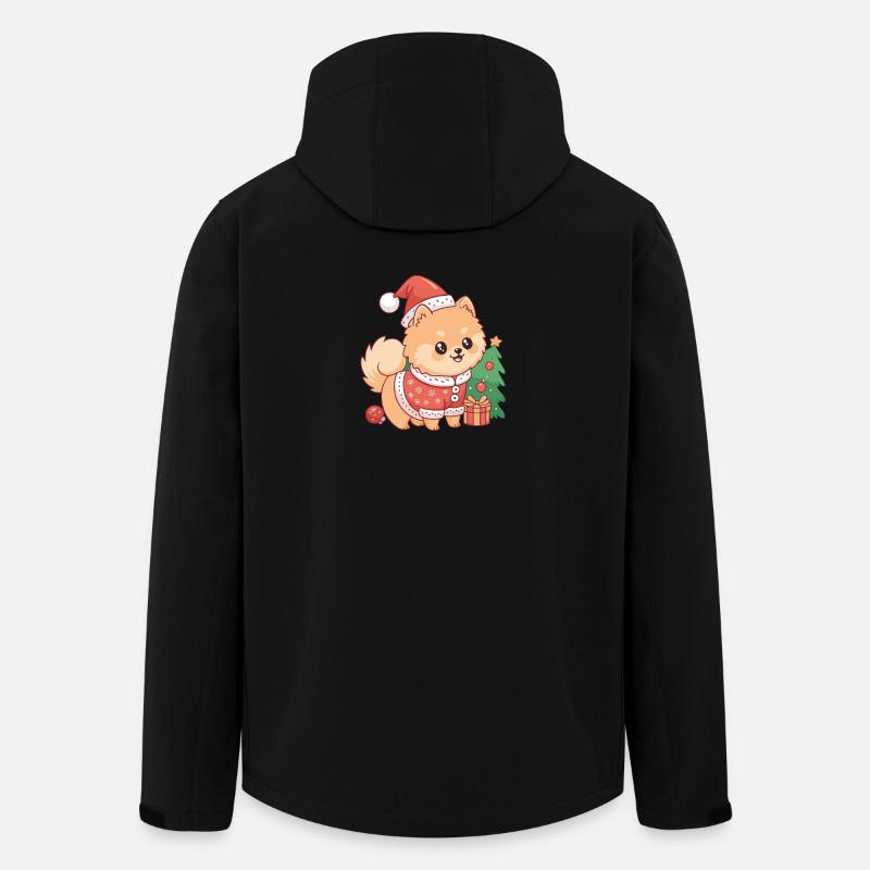 Kawaii-Weihnachtshund im Pullover - Recycelte Männer Softshell-Jacke von Stanley/Stella - Schwarz