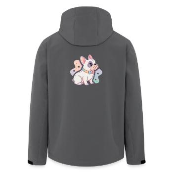 Bulldog pastel au nœud papillon - Veste softshell homme en polyester recyclé Stanley/Stella - noir - Dos - AI Model Male 185 light (185cm)