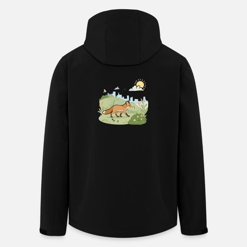 Fox in meadow in the sun - Men’s Recycled Softshell Jacket by Stanley/Stella - black