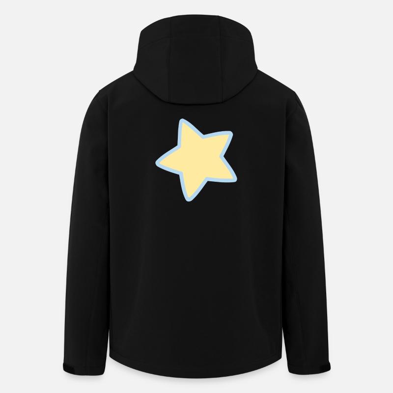 Pastel star with blue outline - Men’s Recycled Softshell Jacket by Stanley/Stella - black