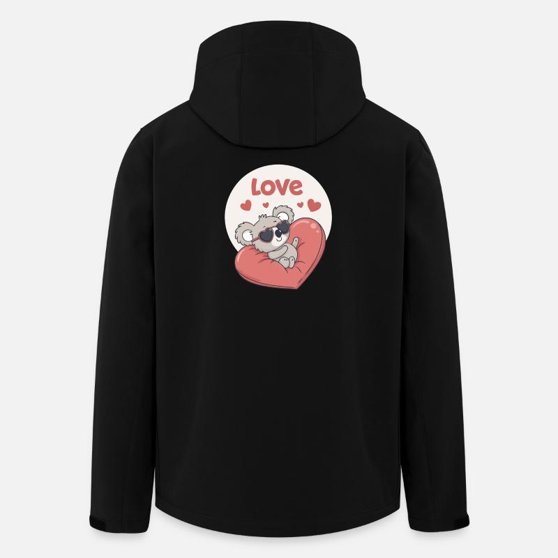 Koala Heart in Colour - Men’s Recycled Softshell Jacket by Stanley/Stella - black