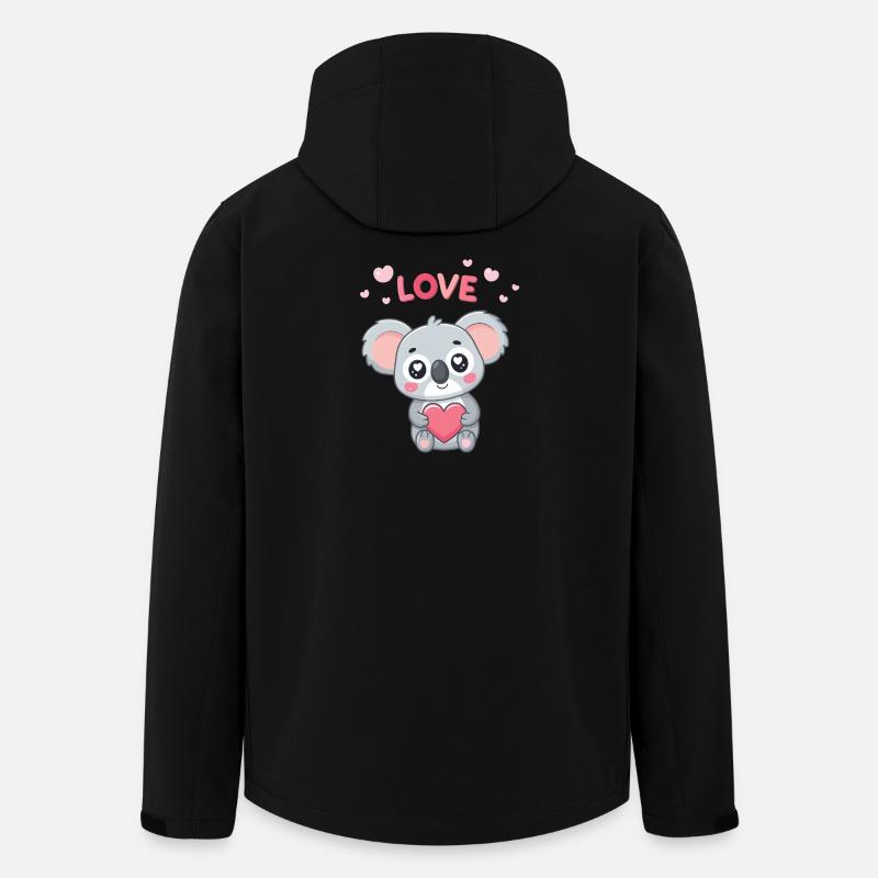 Koalaherz, süße Liebe, Pastell, - Recycelte Männer Softshell-Jacke von Stanley/Stella - Schwarz