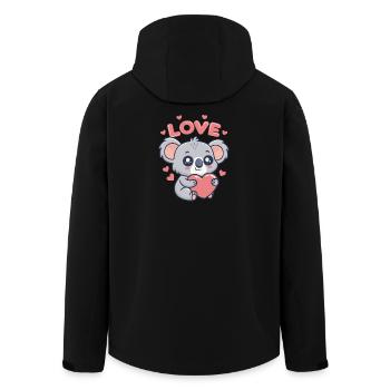 Koalaherz-Liebe-Weichzeichnung - Recycelte Männer Softshell-Jacke von Stanley/Stella - Schwarz - Hinten - AI Model Male 185 light (185cm)
