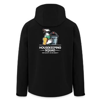 Lustiges Putzen Design - Recycelte Männer Softshell-Jacke von Stanley/Stella - Schwarz - Hinten - AI Model Male 185 light (185cm)