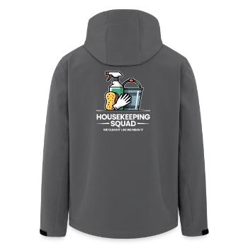Lustiges Putzen Design - Recycelte Männer Softshell-Jacke von Stanley/Stella - Anthrazit - Hinten - AI Model Male 185 light (185cm)