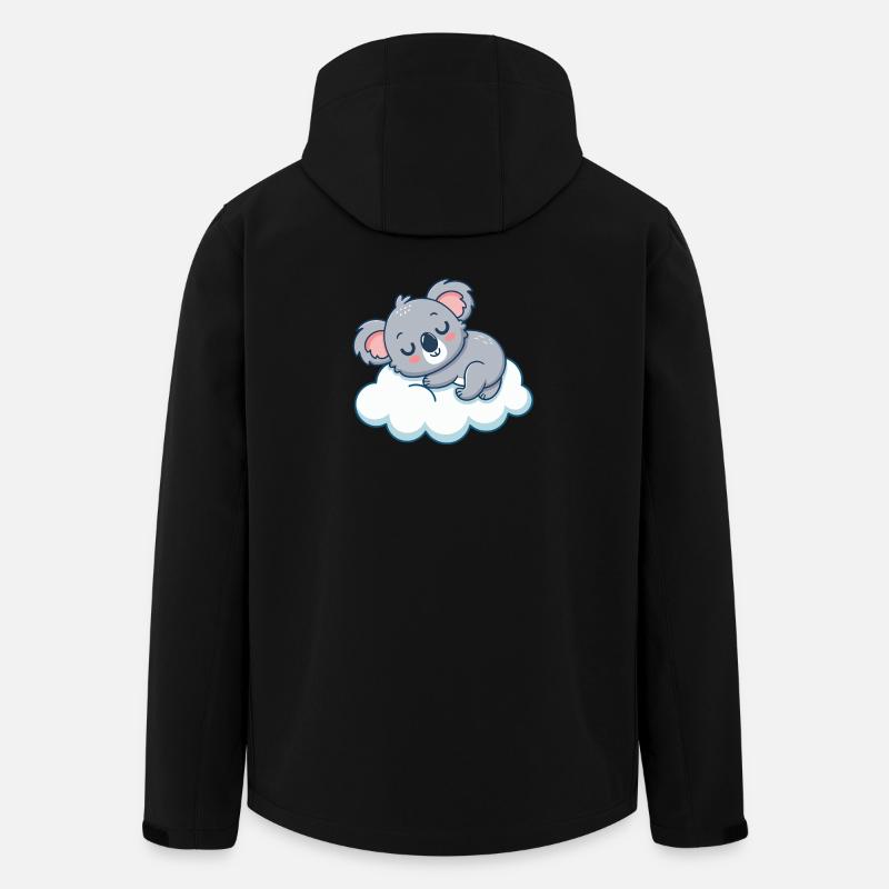 Dreamy Koala on Cloud - Men’s Recycled Softshell Jacket by Stanley/Stella - black
