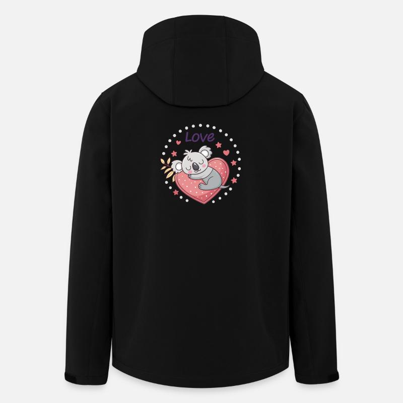 Koalaherz Liebe süß - Recycelte Männer Softshell-Jacke von Stanley/Stella - Schwarz
