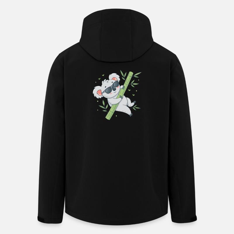Koala sur bambou avec lunettes - Veste softshell homme en polyester recyclé Stanley/Stella - noir