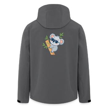 Koala on Casual Bamboo - Men’s Recycled Softshell Jacket by Stanley/Stella - anthracite - Back - AI Model Male 185 light (185cm)