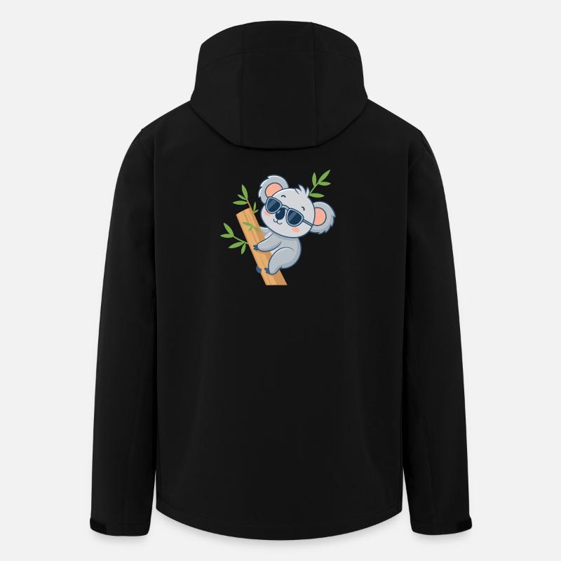 Koala auf Casual Bambus - Recycelte Männer Softshell-Jacke von Stanley/Stella - Schwarz