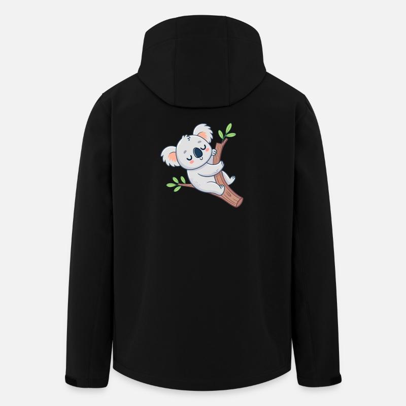 Koala rêveur sur branche joyeuse - Veste softshell homme en polyester recyclé Stanley/Stella - noir