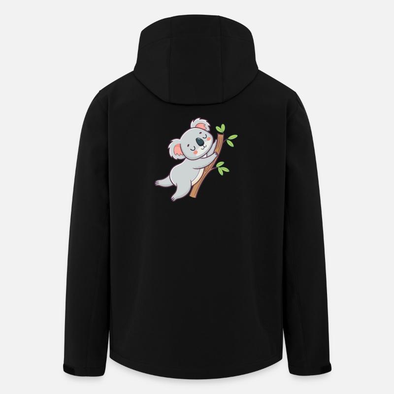 Cuddly koala on pastel branch - Men’s Recycled Softshell Jacket by Stanley/Stella - black