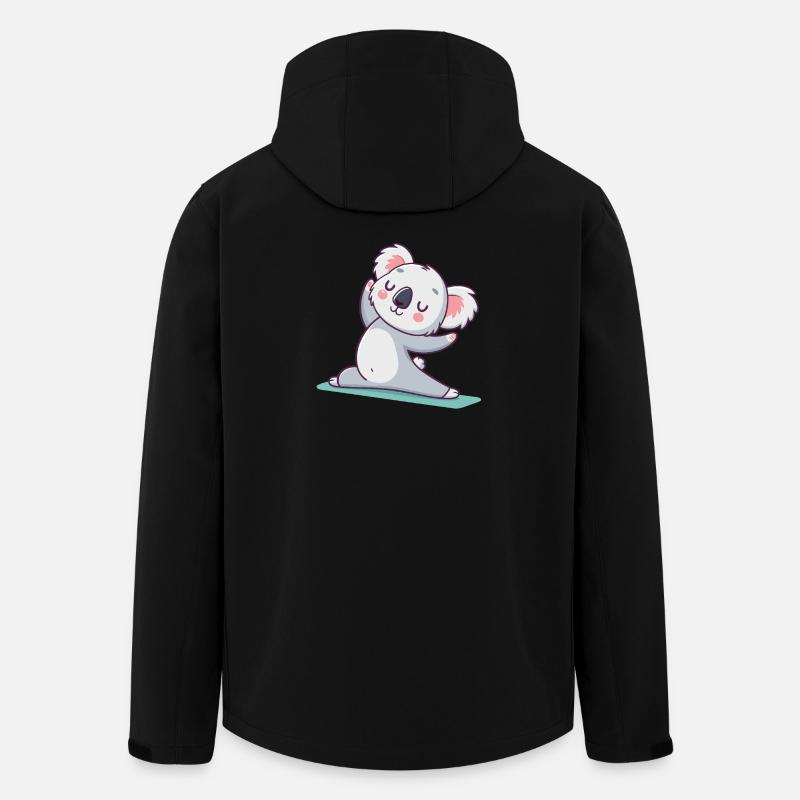 Koala Yoga Pastell-Zen - Recycelte Männer Softshell-Jacke von Stanley/Stella - Schwarz