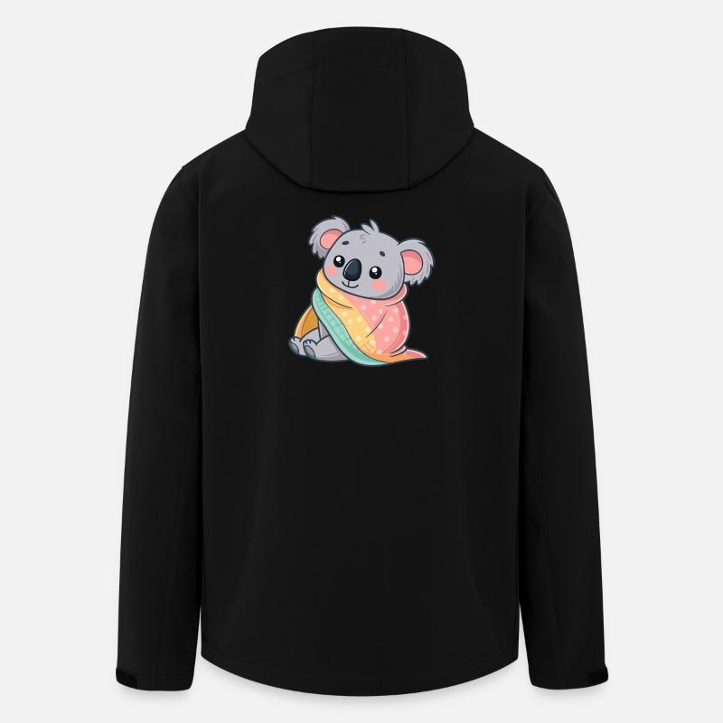 Koala cosy sous couverture - Veste softshell homme en polyester recyclé Stanley/Stella - noir