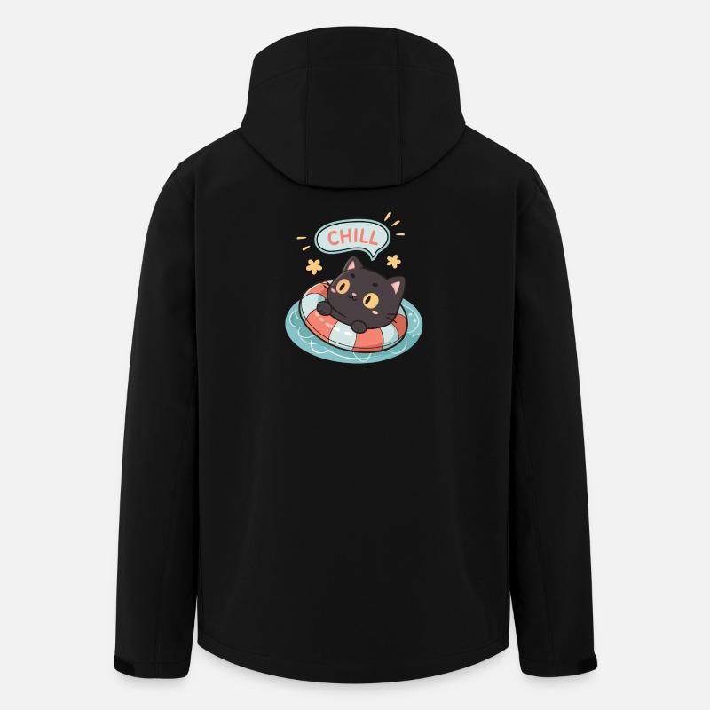 Zen-Katze auf Pastellboje - Recycelte Männer Softshell-Jacke von Stanley/Stella - Schwarz