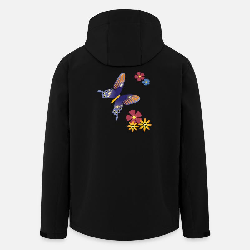 Butterfly with flowers - Men’s Recycled Softshell Jacket by Stanley/Stella - black