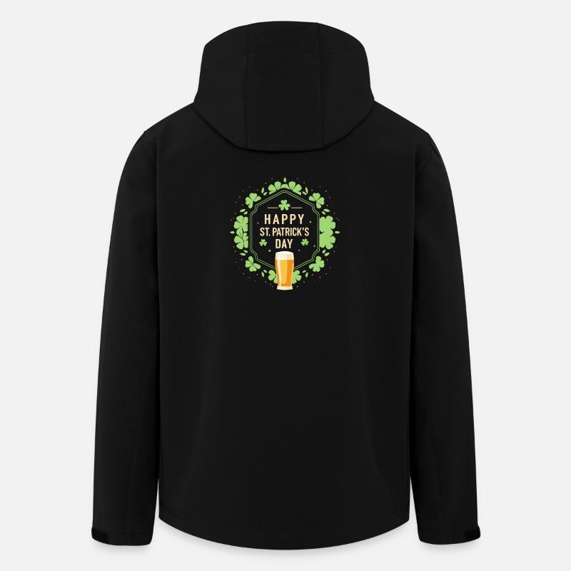 St. Patrick's Day Beer & Clovers - Men’s Recycled Softshell Jacket by Stanley/Stella - black