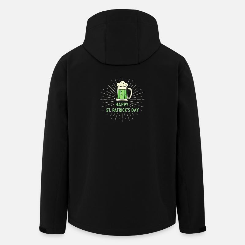 Verre Vert StPatrick - Veste softshell homme en polyester recyclé Stanley/Stella - noir
