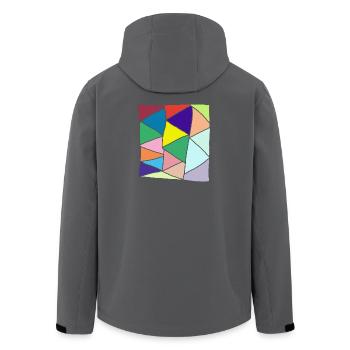Geometrischer Glasmosaik-Burst - Recycelte Männer Softshell-Jacke von Stanley/Stella - Schwarz - Hinten - AI Model Male 185 light (185cm)