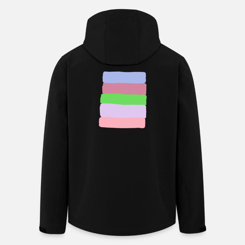 Pastel Stripe Stack - Men’s Recycled Softshell Jacket by Stanley/Stella - black