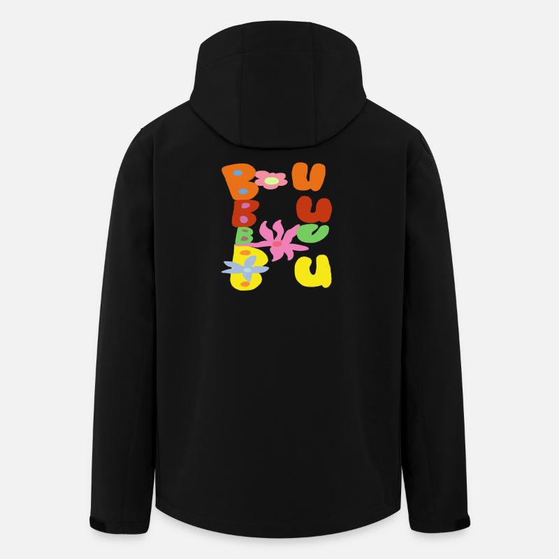 Bubble Bloom Groovy Letters - Men’s Recycled Softshell Jacket by Stanley/Stella - black