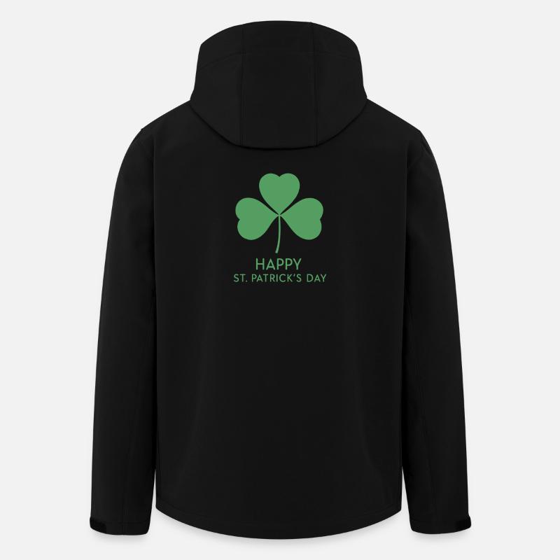 Trèfle Vert Saint Patrick - Veste softshell homme en polyester recyclé Stanley/Stella - noir