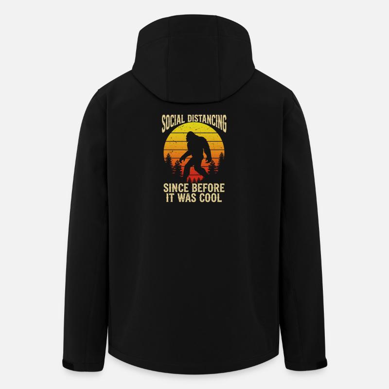 Distanciation sociale Bigfoot Retro Sasquatch Drôle - Veste softshell homme en polyester recyclé Stanley/Stella - noir