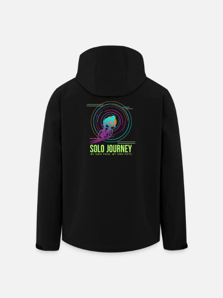 Solo Journey Neon Cyclist - Men’s Recycled Softshell Jacket by Stanley/Stella - black