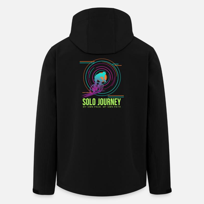 Solo Journey Neon Cyclist - Men’s Recycled Softshell Jacket by Stanley/Stella - black