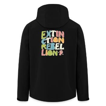Extinction Rebellion rétro - Veste softshell homme en polyester recyclé Stanley/Stella - noir - Dos - AI Model Male 185 light (185cm)