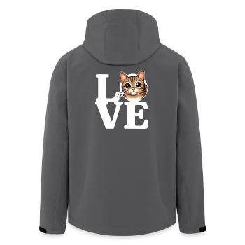 J’ADORE Chat tigré Amoureux des chats Drôle - Veste softshell homme en polyester recyclé Stanley/Stella - charbon - Dos - AI Model Male 185 light (185cm)