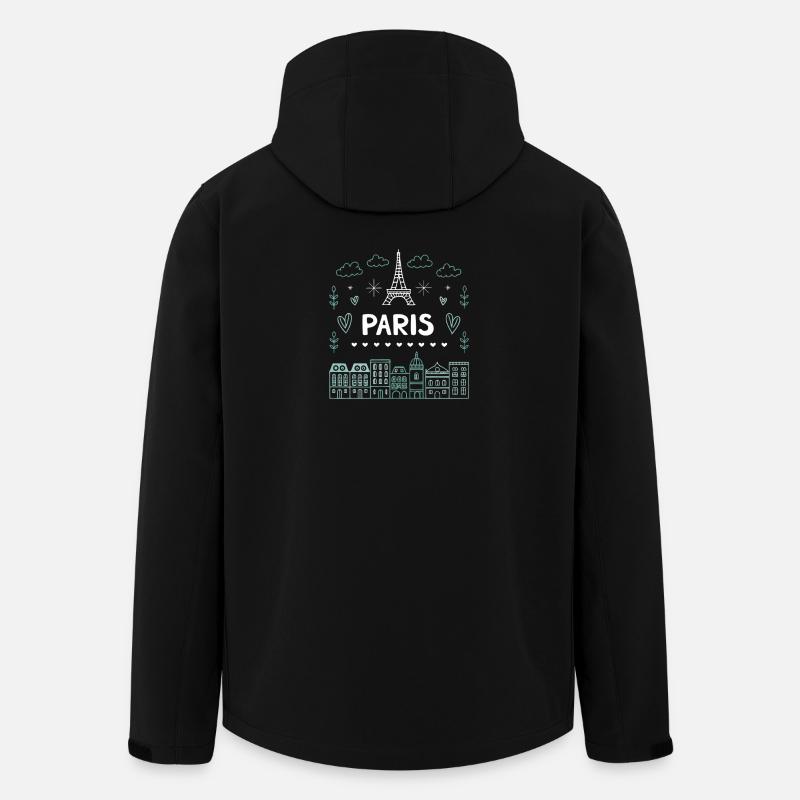 Pariser Eiffelturm-Herzen-Doodle - Recycelte Männer Softshell-Jacke von Stanley/Stella - Schwarz