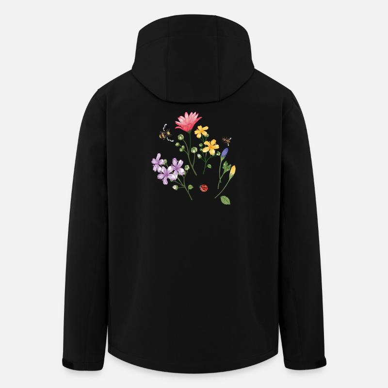 Blumenwiese - Recycelte Männer Softshell-Jacke von Stanley/Stella - Schwarz