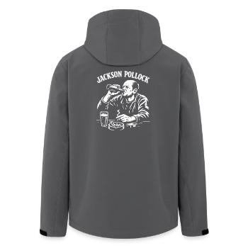 Jackson Pollock Portrait rebelle Boisson fumée - Veste softshell homme en polyester recyclé Stanley/Stella - charbon - Dos - AI Model Male 185 light (185cm)