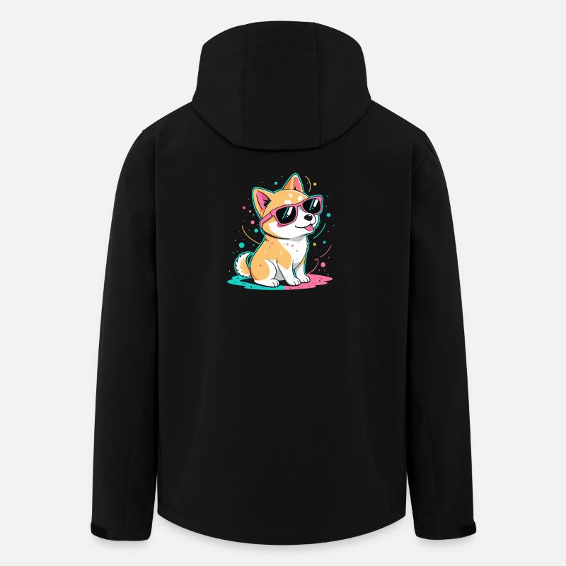Corgi-Neon-Glänzende Brillen - Recycelte Männer Softshell-Jacke von Stanley/Stella - Schwarz