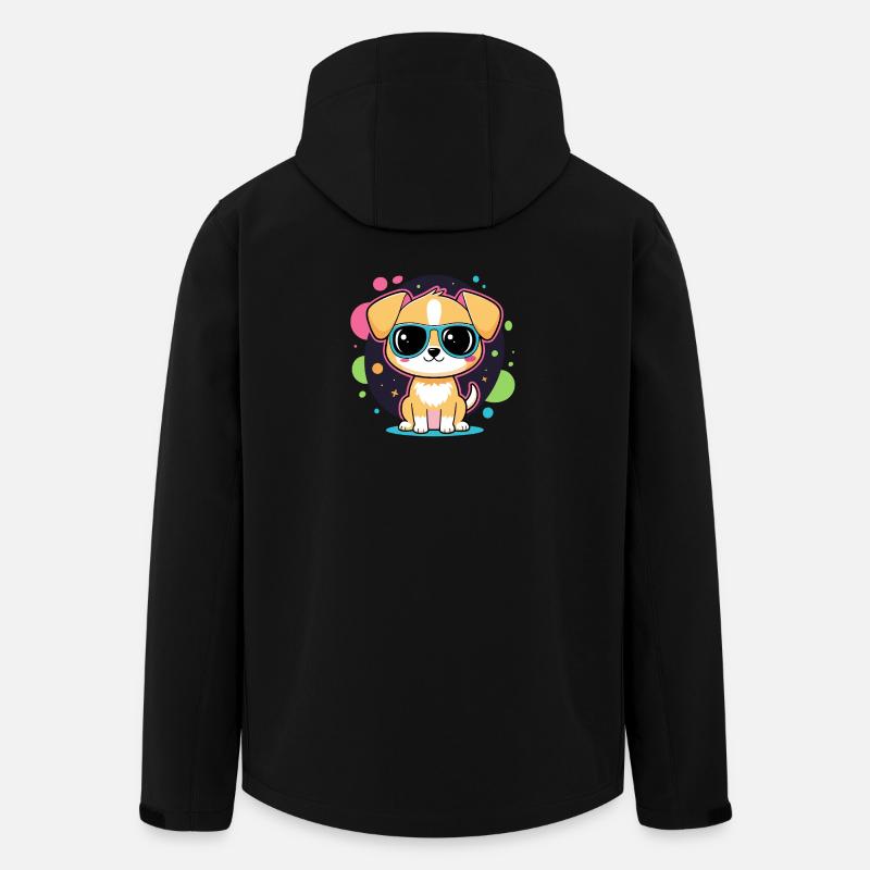 Chiot néon avec lunettes - Veste softshell homme en polyester recyclé Stanley/Stella - noir