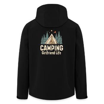Petite amie de camping qui dit vie de petite amie en camping CA - Veste softshell homme en polyester recyclé Stanley/Stella - noir - Dos - AI Model Male 185 light (185cm)